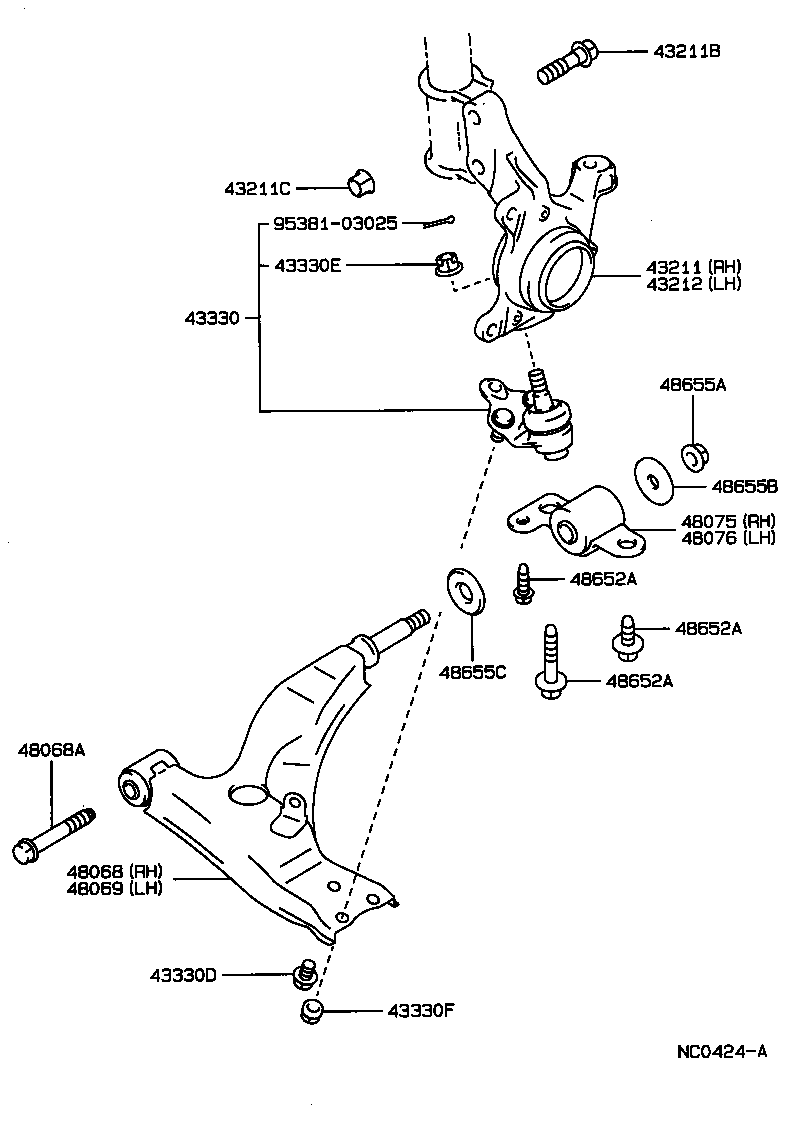 43212-20140 KNUCKLE, STEERING, LH product image