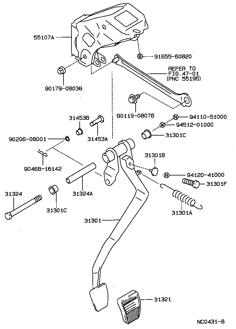 31301-20290 PEDAL SUB-ASSY, CLUTCH product image