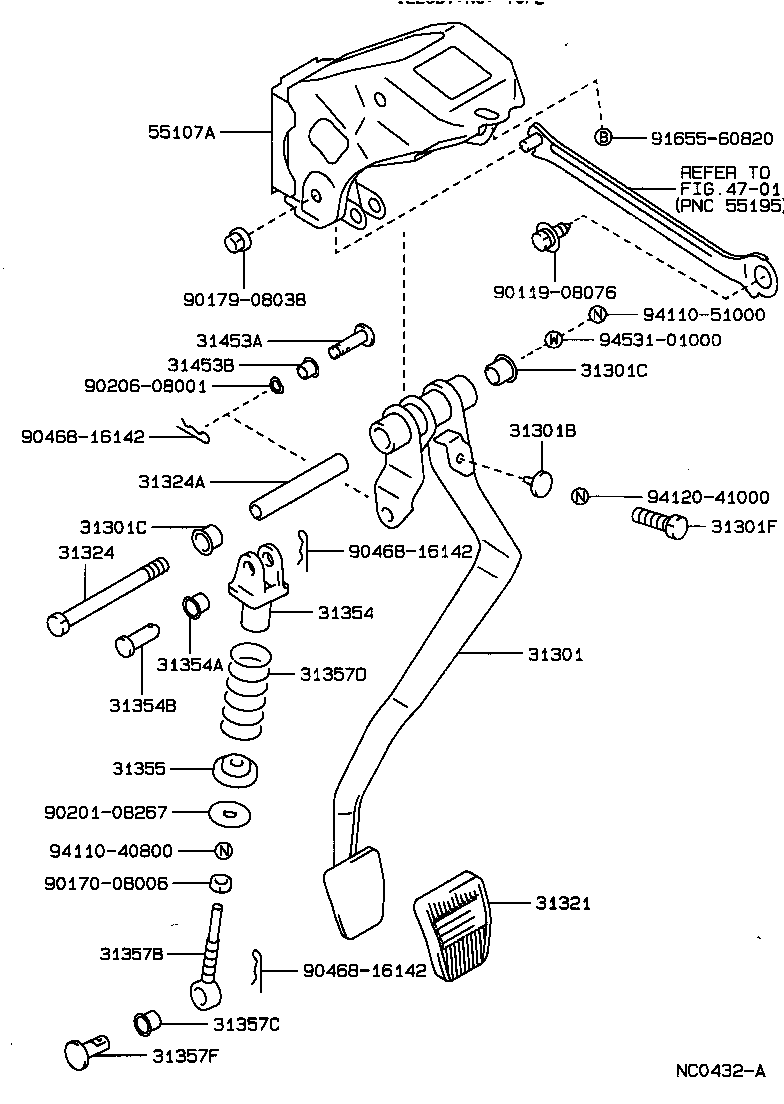 31301-20270 PEDAL SUB-ASSY, CLUTCH product image