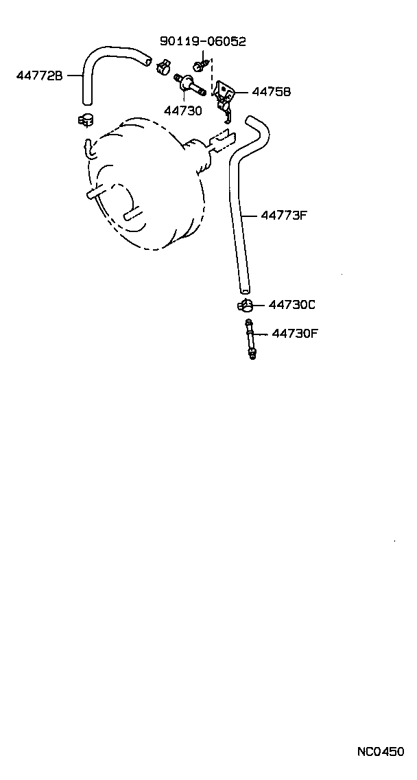 44772-20230 HOSE, CHECK VALVE TO BRAKE BOOSTER product image