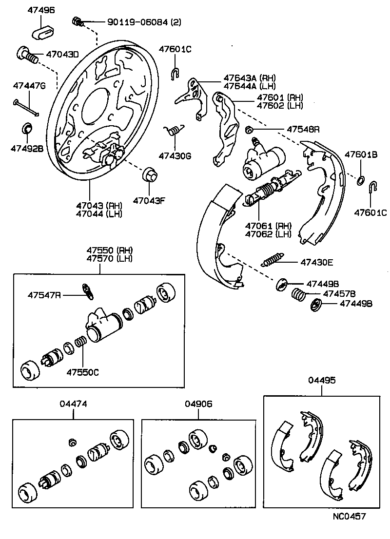 04497-20081 SHOE KIT, REAR BRAKE product image