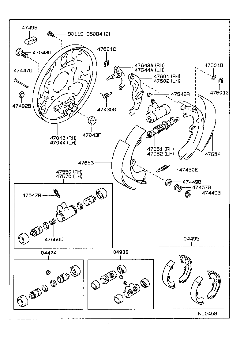 04495-20120 SHOE KIT, REAR BRAKE product image