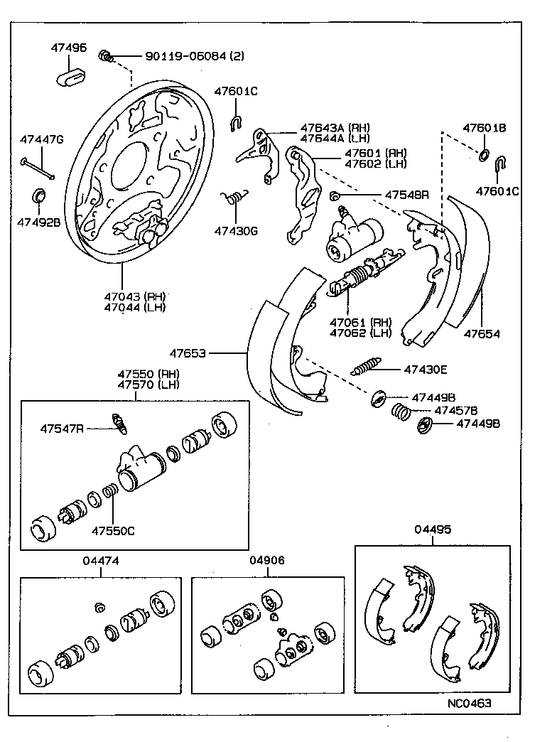 04495-20092 SHOE KIT, REAR BRAKE product image