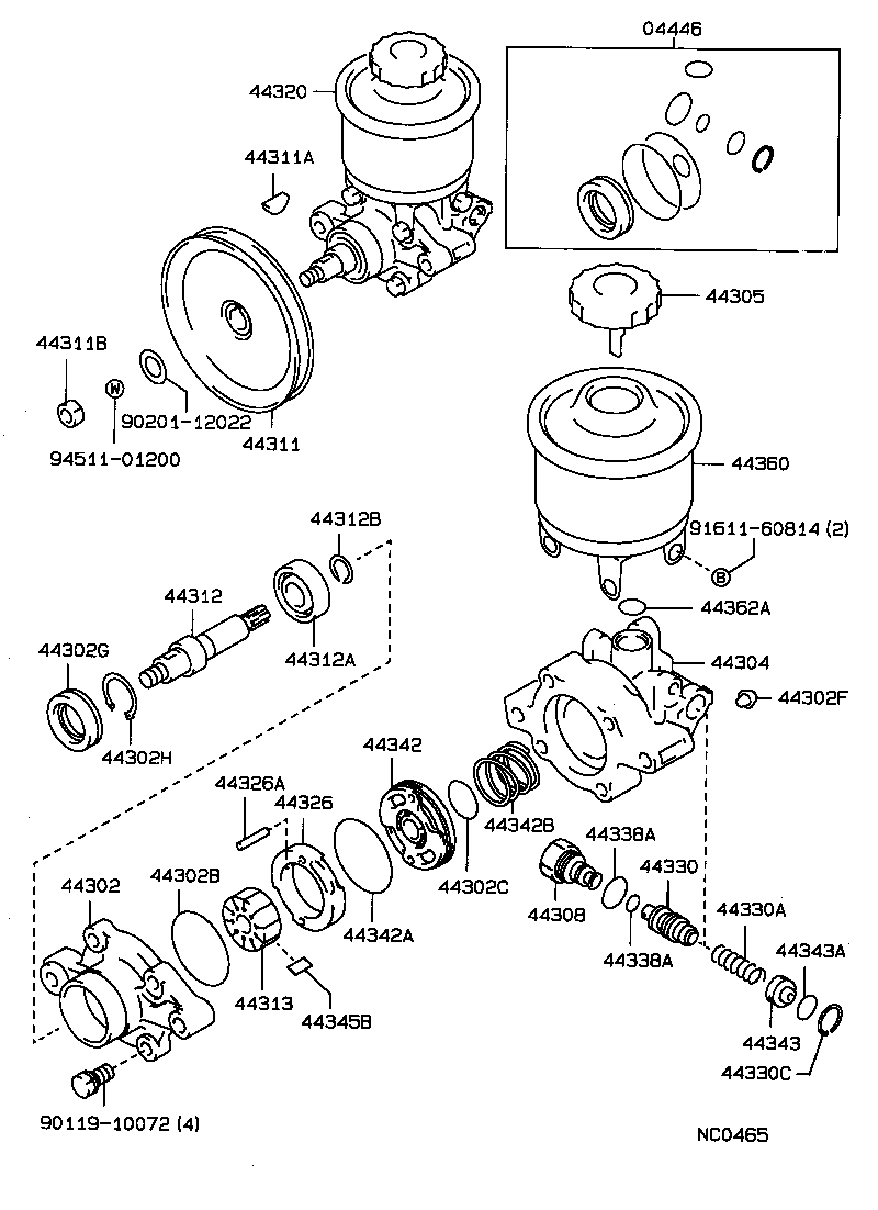 44306-30230 RESERVOIR ASSY, VANE PUMP OIL product image