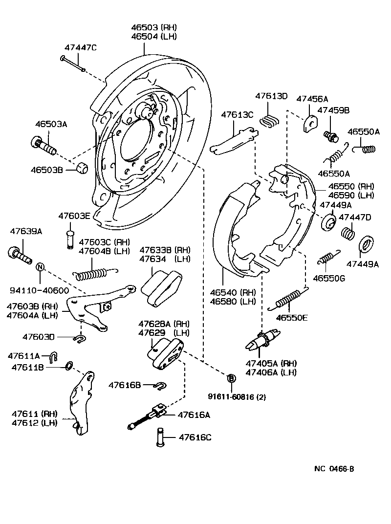 46420-30360 CABLE ASSY, PARKING BRAKE, NO.2 product image
