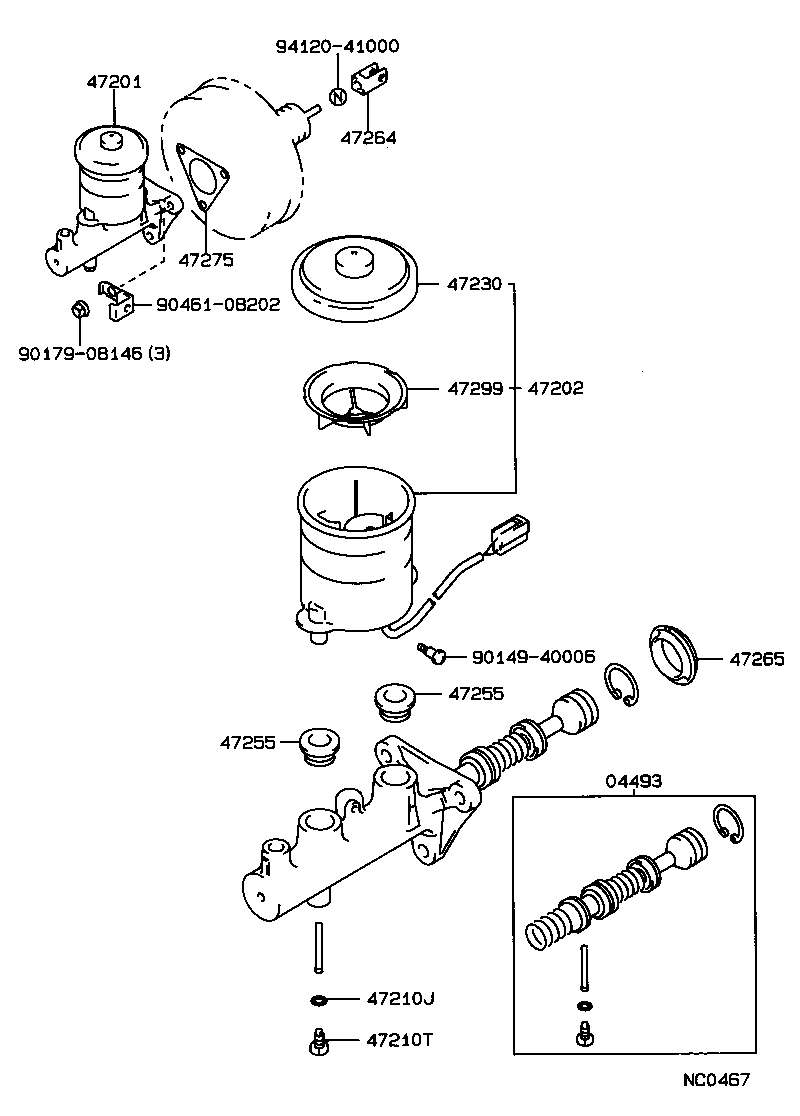 47201-20430 CYLINDER SUB-ASSY, BRAKE MASTER product image