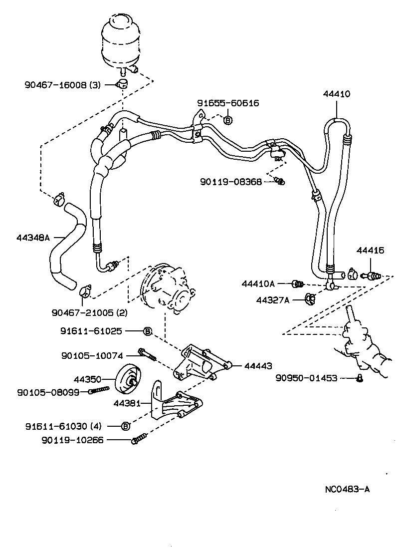 44348-20210 HOSE, OIL RESERVOIR TO PUMP, NO.1 product image