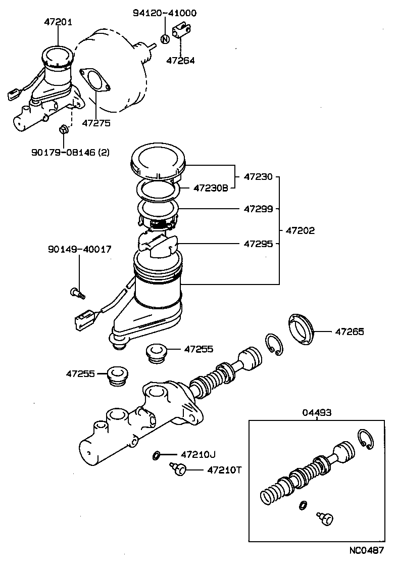 04493-20190 CYLINDER KIT, BRAKE MASTER product image
