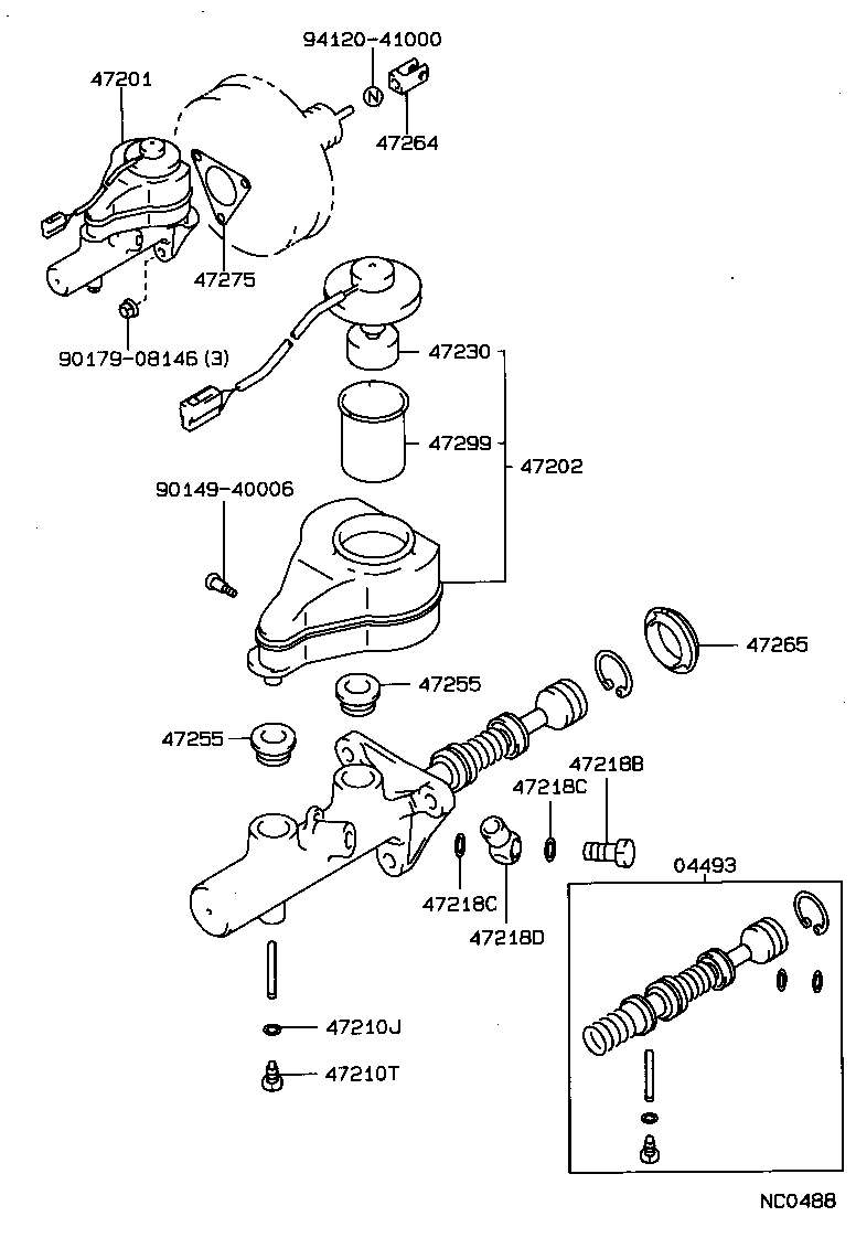 04493-20190 CYLINDER KIT, BRAKE MASTER product image