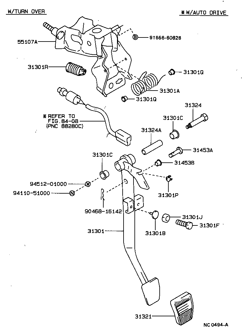 31301-22240 PEDAL SUB-ASSY, CLUTCH product image