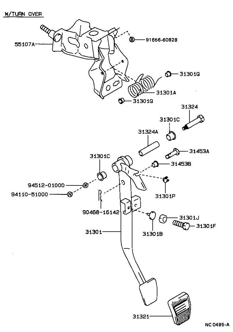 31301-22230 PEDAL SUB-ASSY, CLUTCH product image
