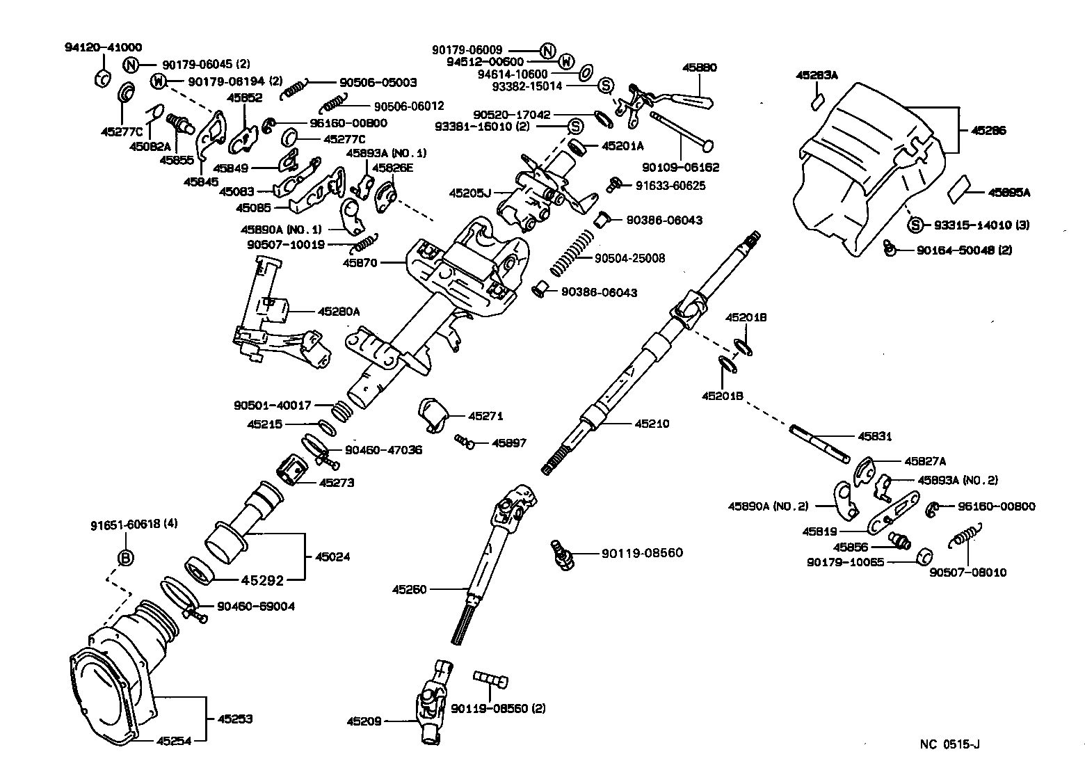 45260-22151 SHAFT ASSY, STEERING INTERMEDIATE, NO.2 product image