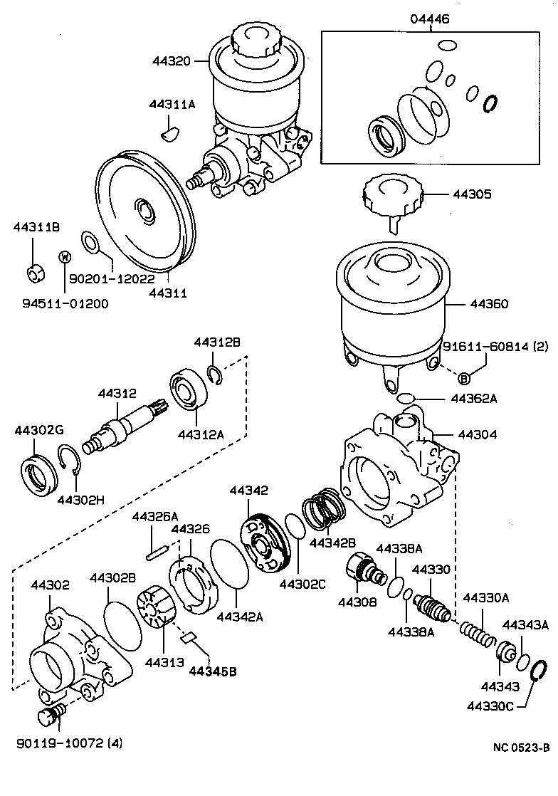 04446-30060 GASKET KIT, POWER STEERING PUMP product image