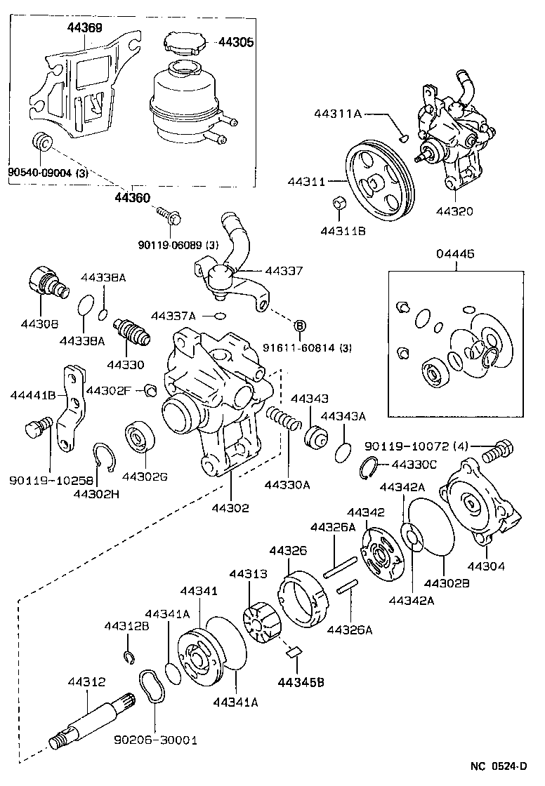 Toyota 44360-22140 RESERVOIR ASSY, VANE PUMP OIL