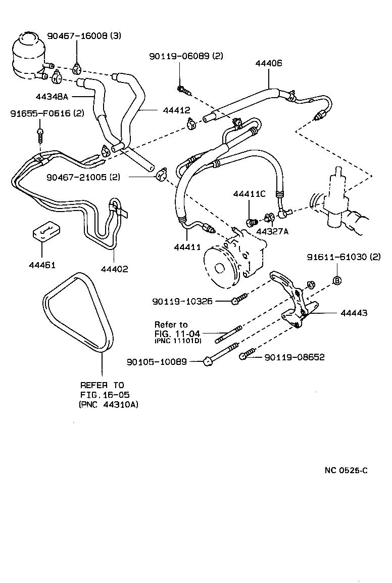 44381-22010 BRACKET, POWER STEERING IDLE PULLEY product image