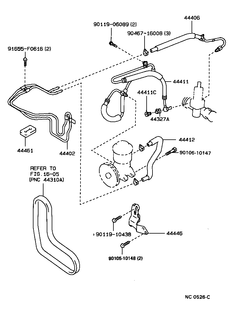 44381-22010 BRACKET, POWER STEERING IDLE PULLEY product image