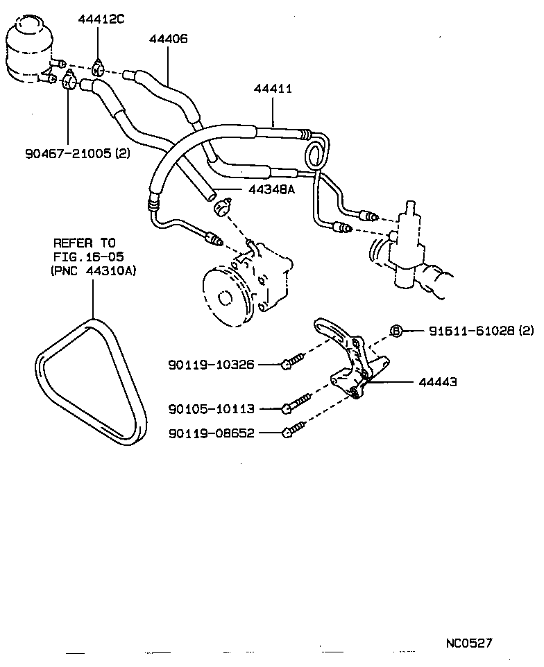 44381-22010 BRACKET, POWER STEERING IDLE PULLEY product image