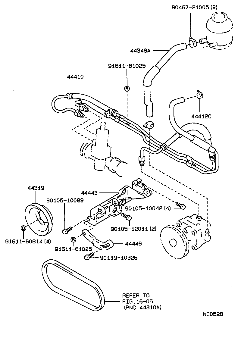 44381-22010 BRACKET, POWER STEERING IDLE PULLEY product image