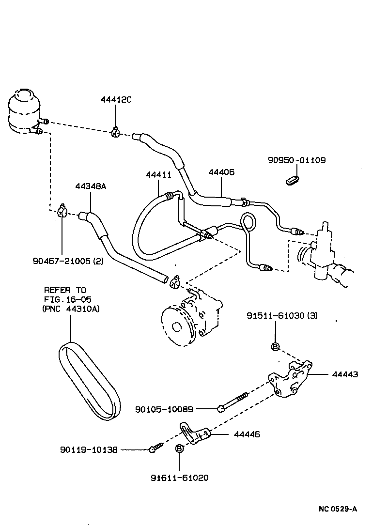 44381-22010 BRACKET, POWER STEERING IDLE PULLEY product image