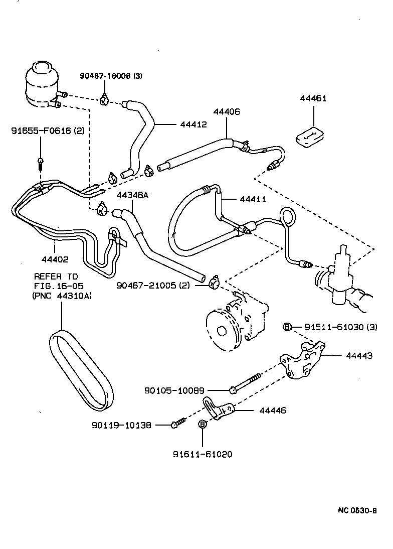 44381-22010 BRACKET, POWER STEERING IDLE PULLEY product image
