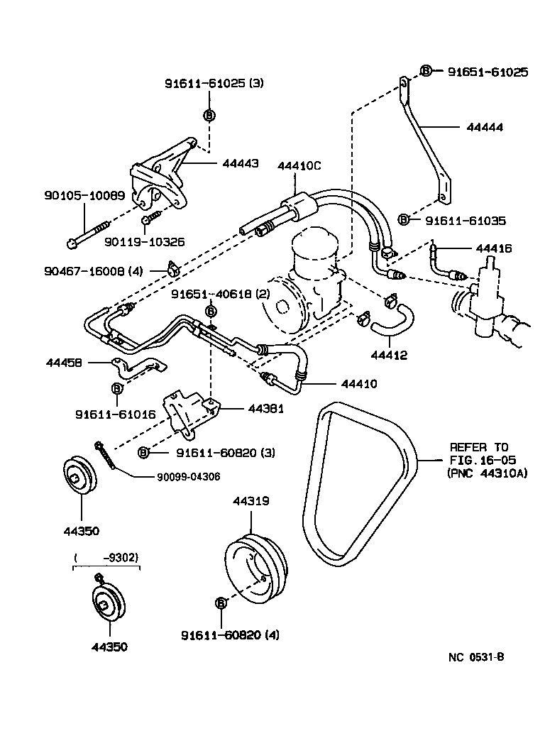 44381-22010 BRACKET, POWER STEERING IDLE PULLEY product image