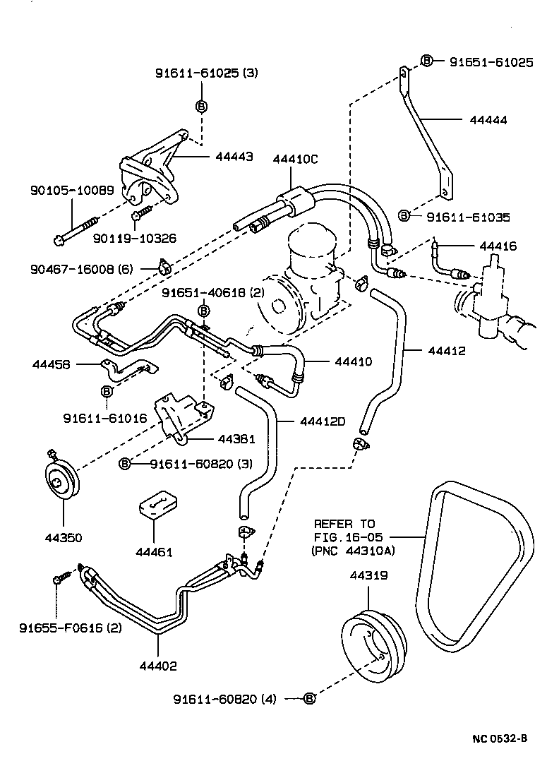 44381-22010 BRACKET, POWER STEERING IDLE PULLEY product image