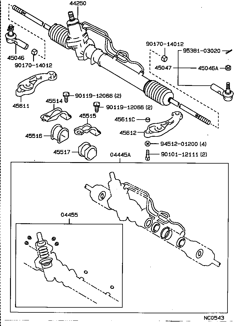 44267-22020 GUIDE, RACK END product image