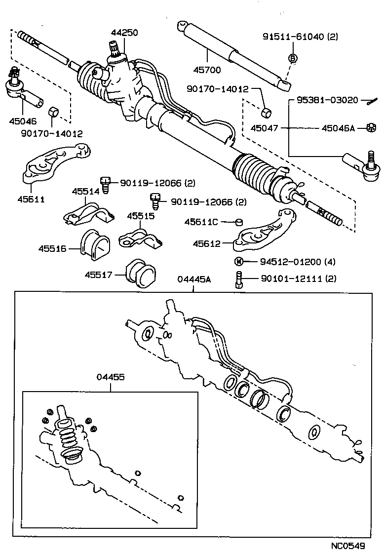 44267-22020 GUIDE, RACK END product image