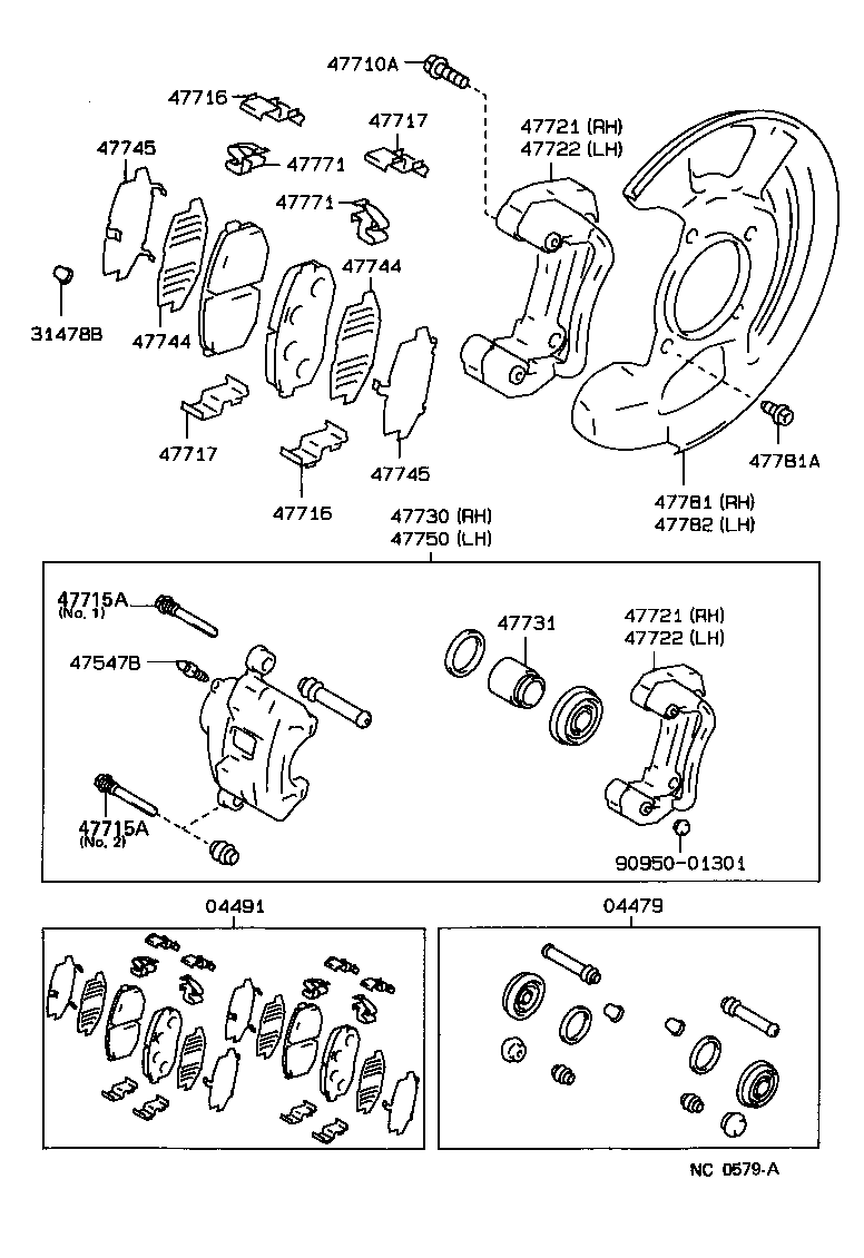 Toyota 04947-35010 FITTING KIT, DISC BRAKE, FRONT