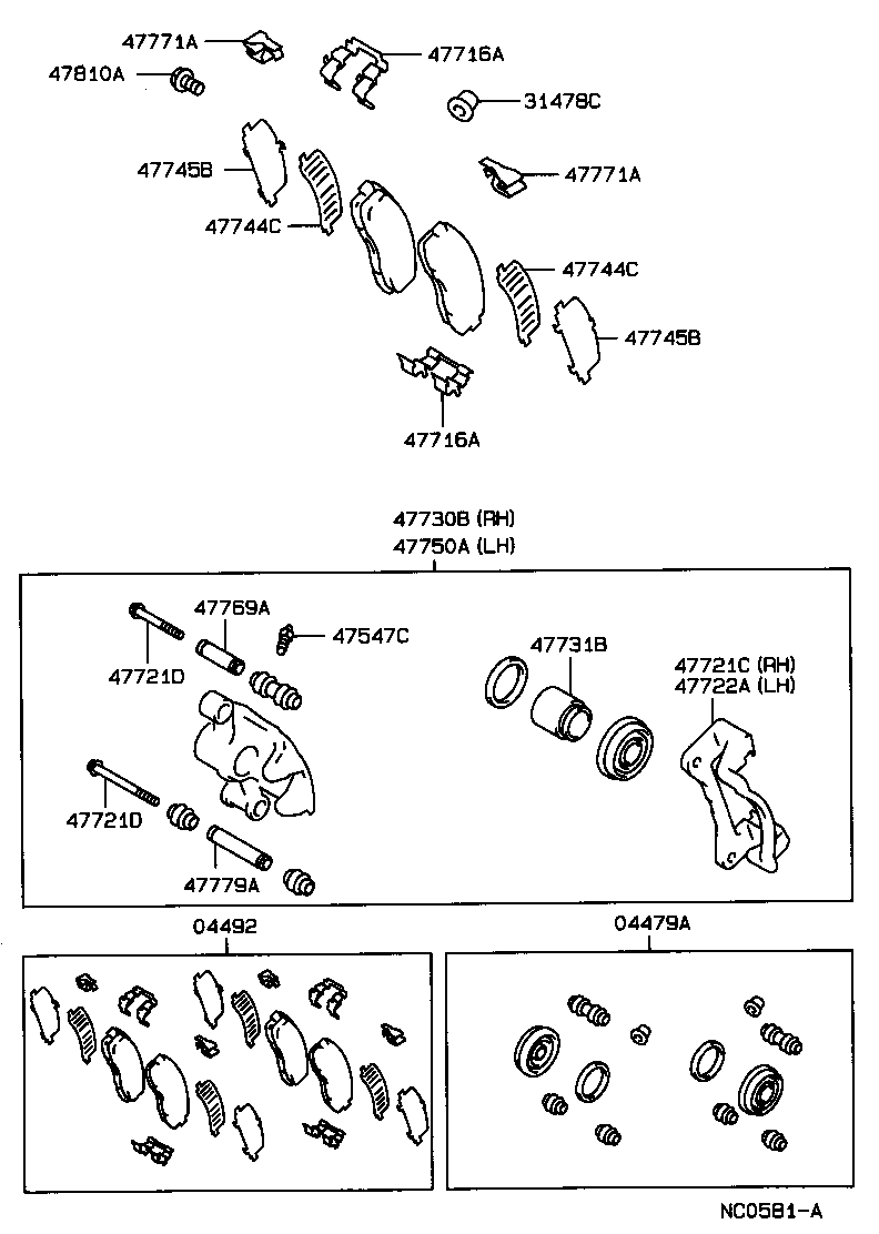 Toyota 47731-22020 PISTON, REAR DISC BRAKE
