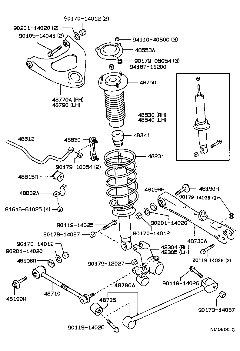 Toyota 42305-22010 CARRIER SUB-ASSY, REAR AXLE, LH