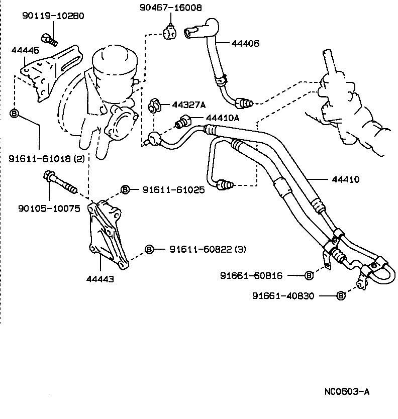 44348-20210 HOSE, OIL RESERVOIR TO PUMP, NO.1 product image