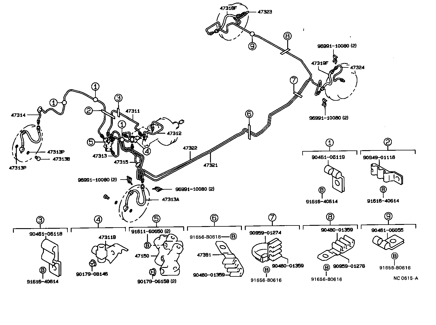 47322-20360 TUBE, REAR BRAKE, NO.2 product image