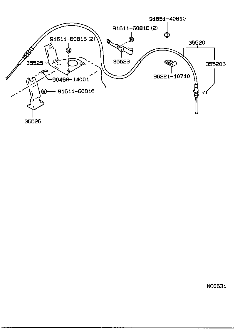 35520-35100 CABLE ASSY, THROTTLE product image