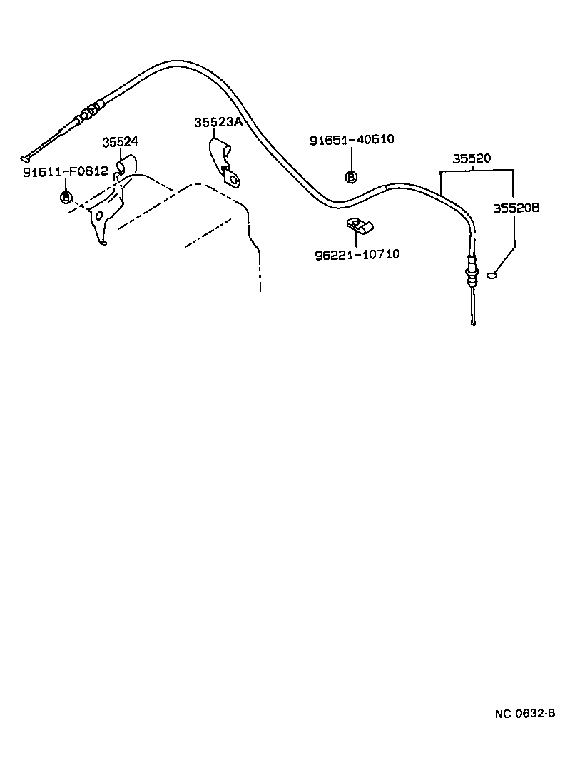 35573-35010 LEVER, TRANSMISSION CONTROL SHAFT, RH product image