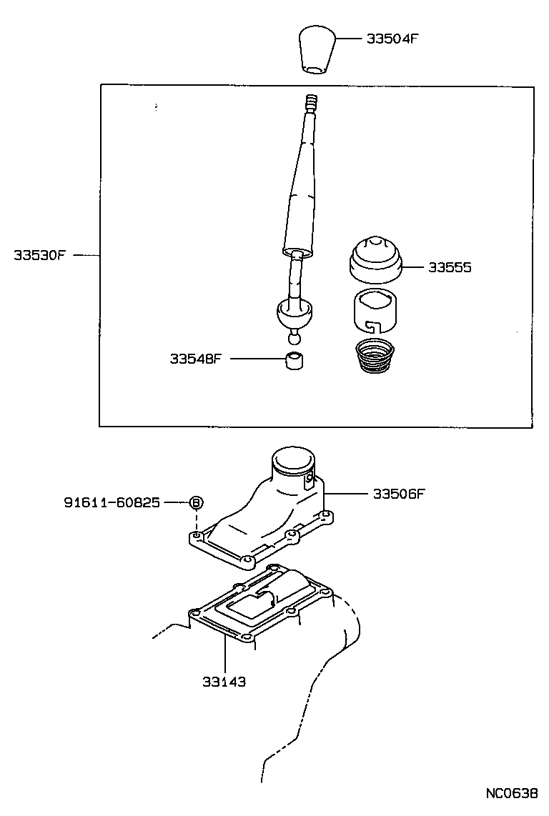 33530-35140 LEVER ASSY, SHIFT (FOR FLOOR SHIFT) product image