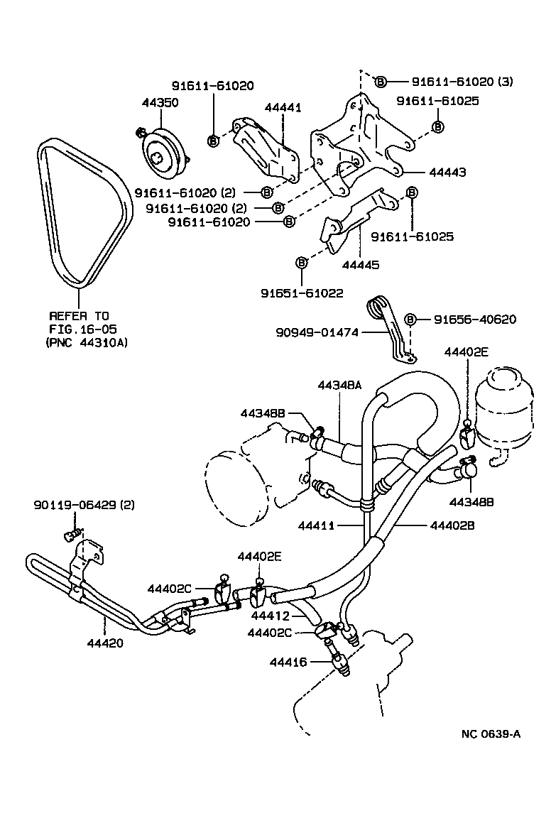 Toyota 44453-35040 STAY, PUMP, FRONT