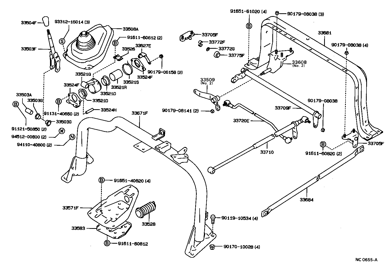 33503-36061 LEVER SUB-ASSY, SHIFT(FOR FLOOR SHIFT) product image