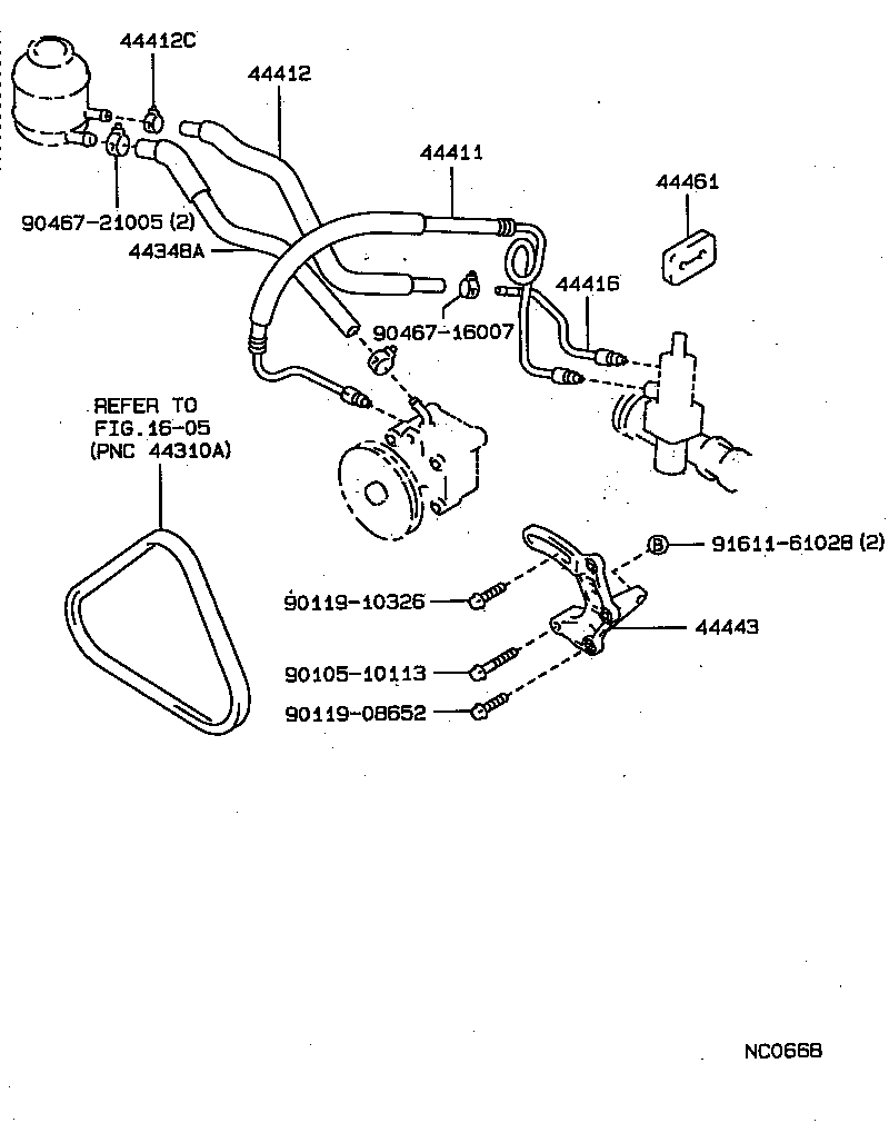 44348-22210 HOSE, OIL RESERVOIR TO PUMP, NO.1 product image