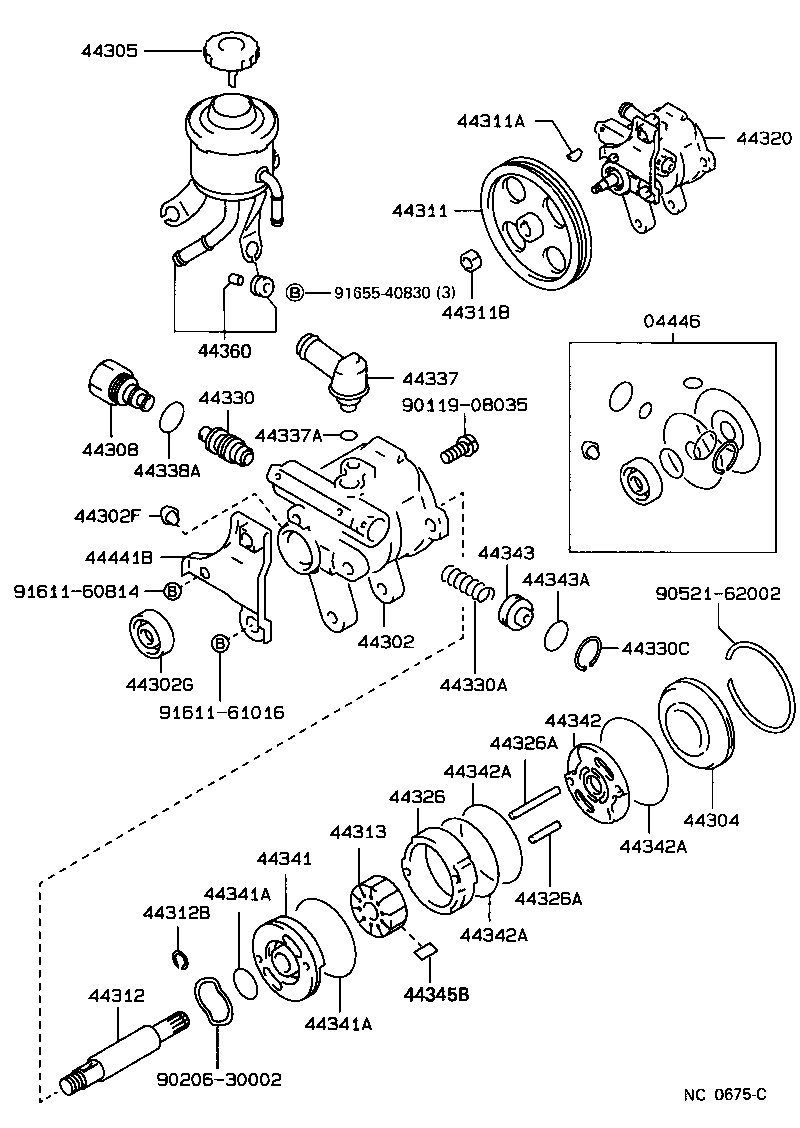 44306-30230 RESERVOIR ASSY, VANE PUMP OIL product image