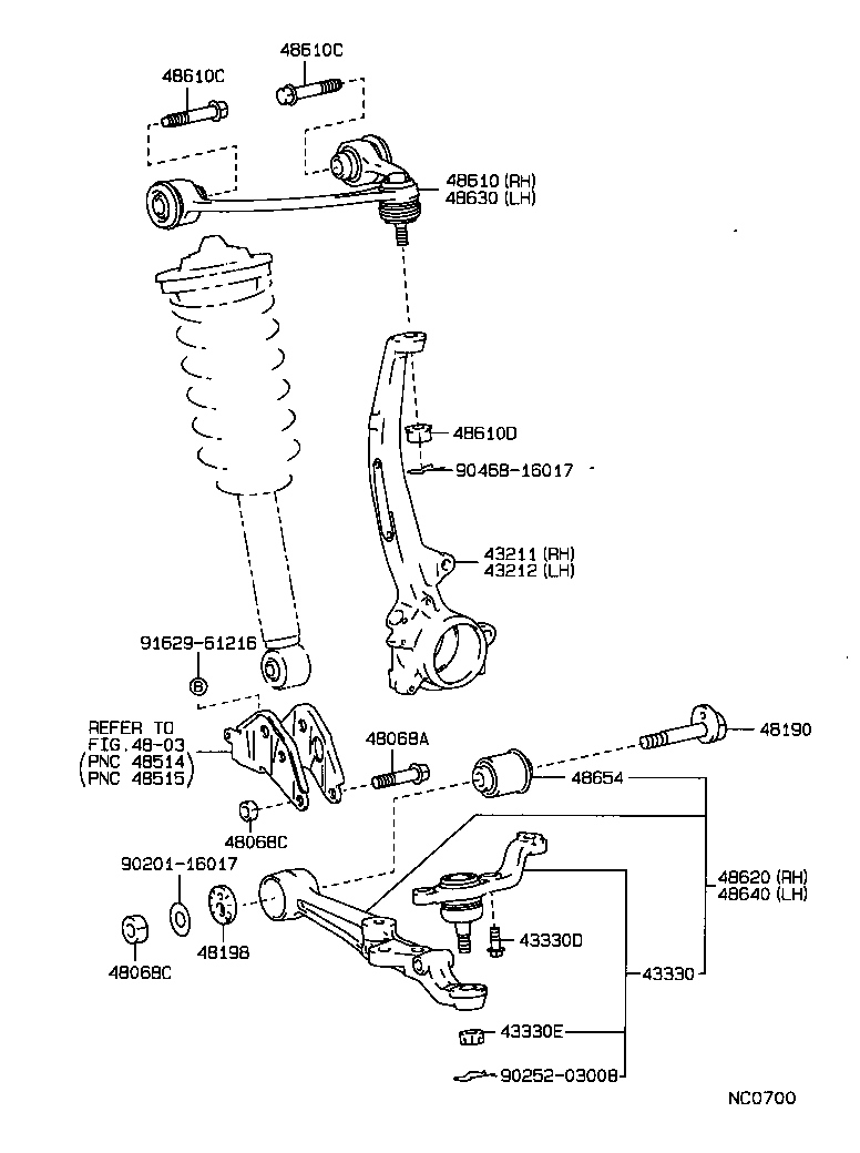 43212-50010 KNUCKLE, STEERING, LH product image