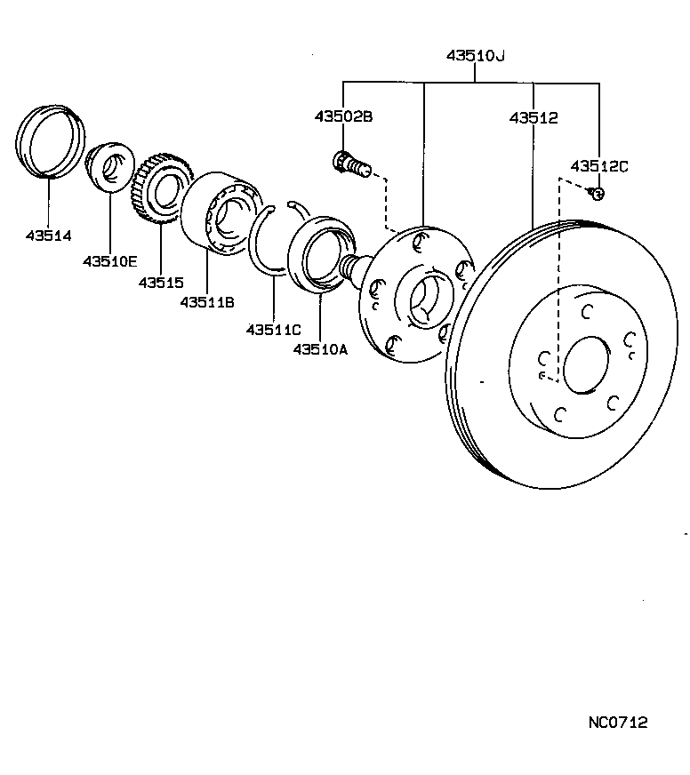 43512-30241 DISC, FRONT product image