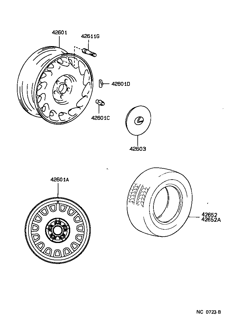 Toyota 42603-32140 ORNAMENT SUB-ASSY, WHEEL HUB