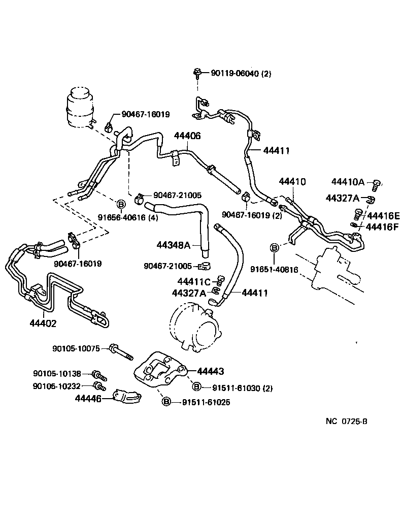 Toyota 44411-32110 HOSE, PRESSURE FEED