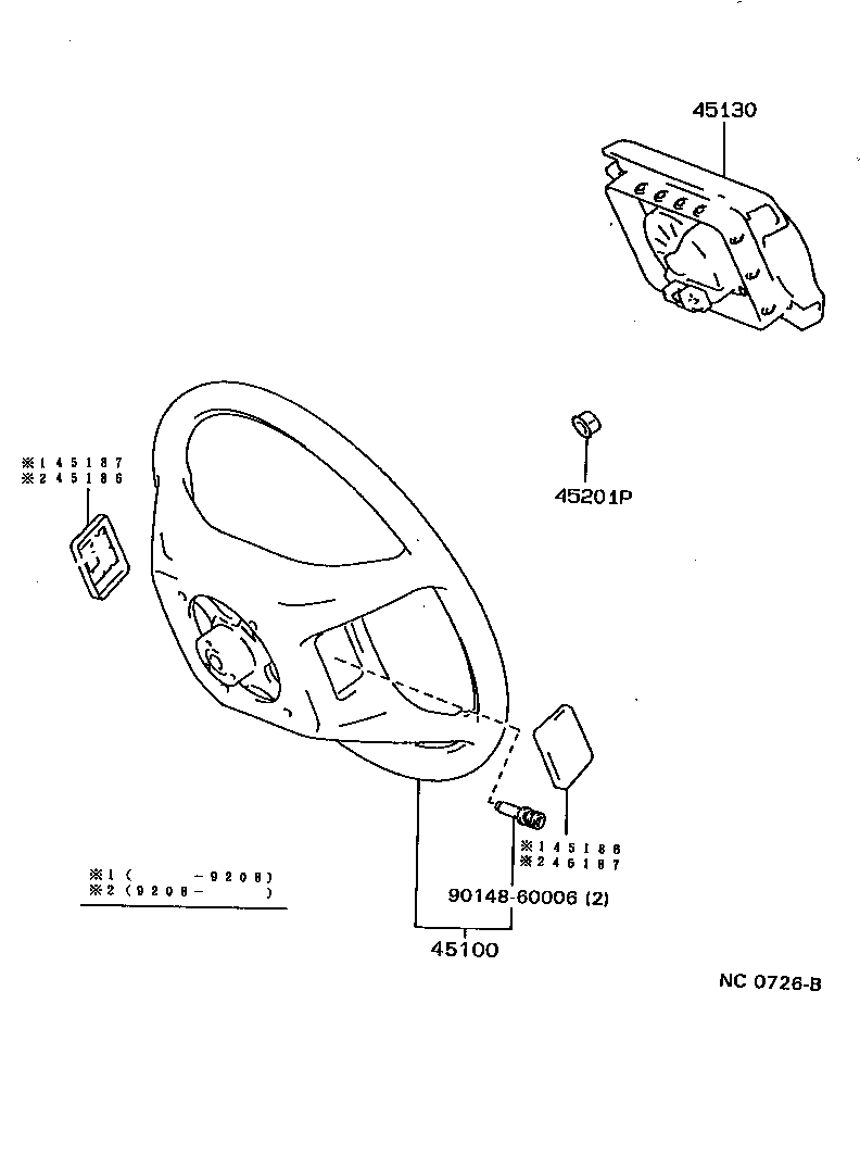 45186-32030-01 COVER, STEERING WHEEL, LOWER NO.2 product image