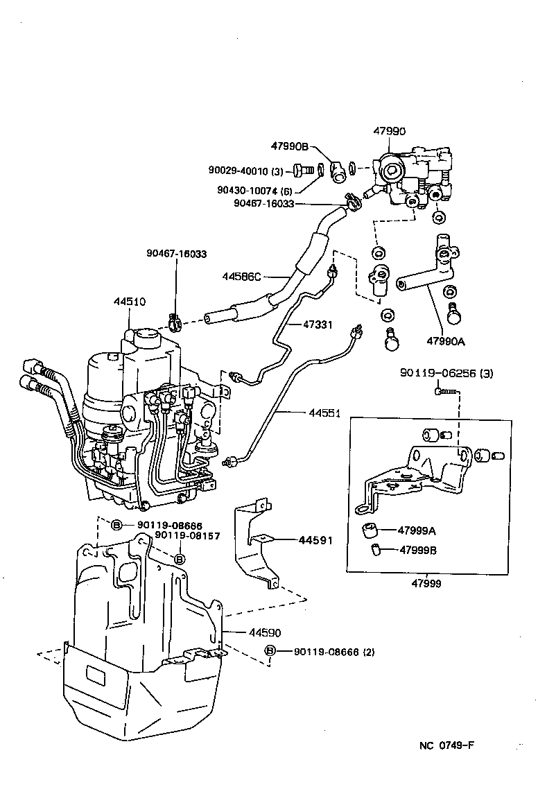 44590-22020 BRACKET ASSY, BRAKE ACTUATOR product image