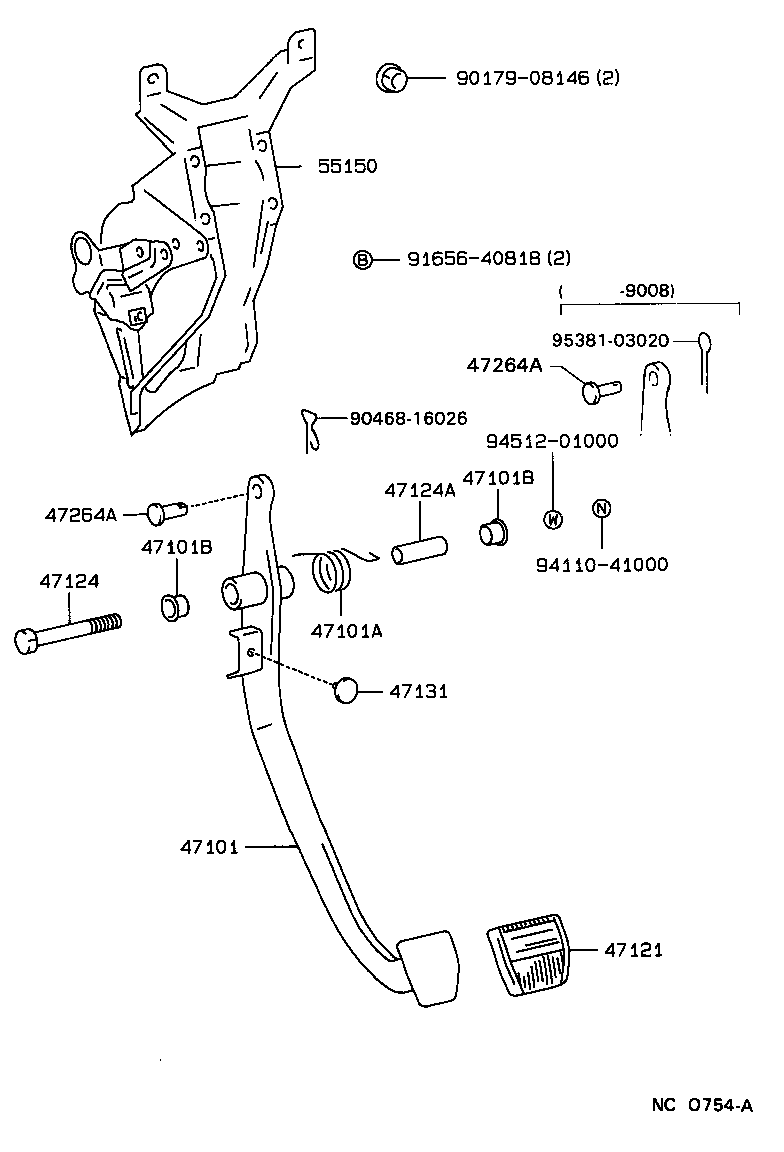 55150-26050 BRACKET ASSY, PEDAL product image