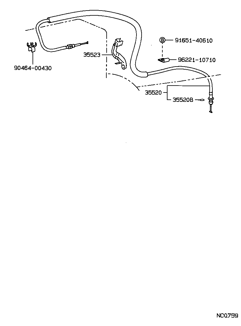 35525-26040 BRACKET, THROTTLE CABLE product image