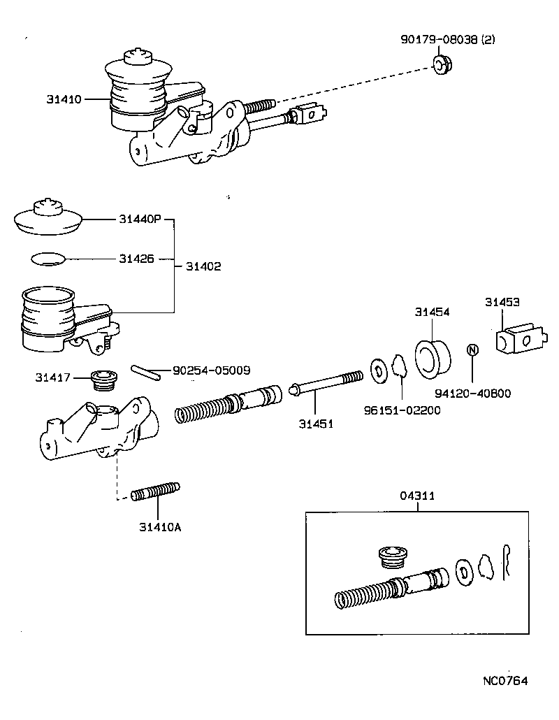 31454-20040 BOOT, CLUTCH MASTER CYLINDER product image