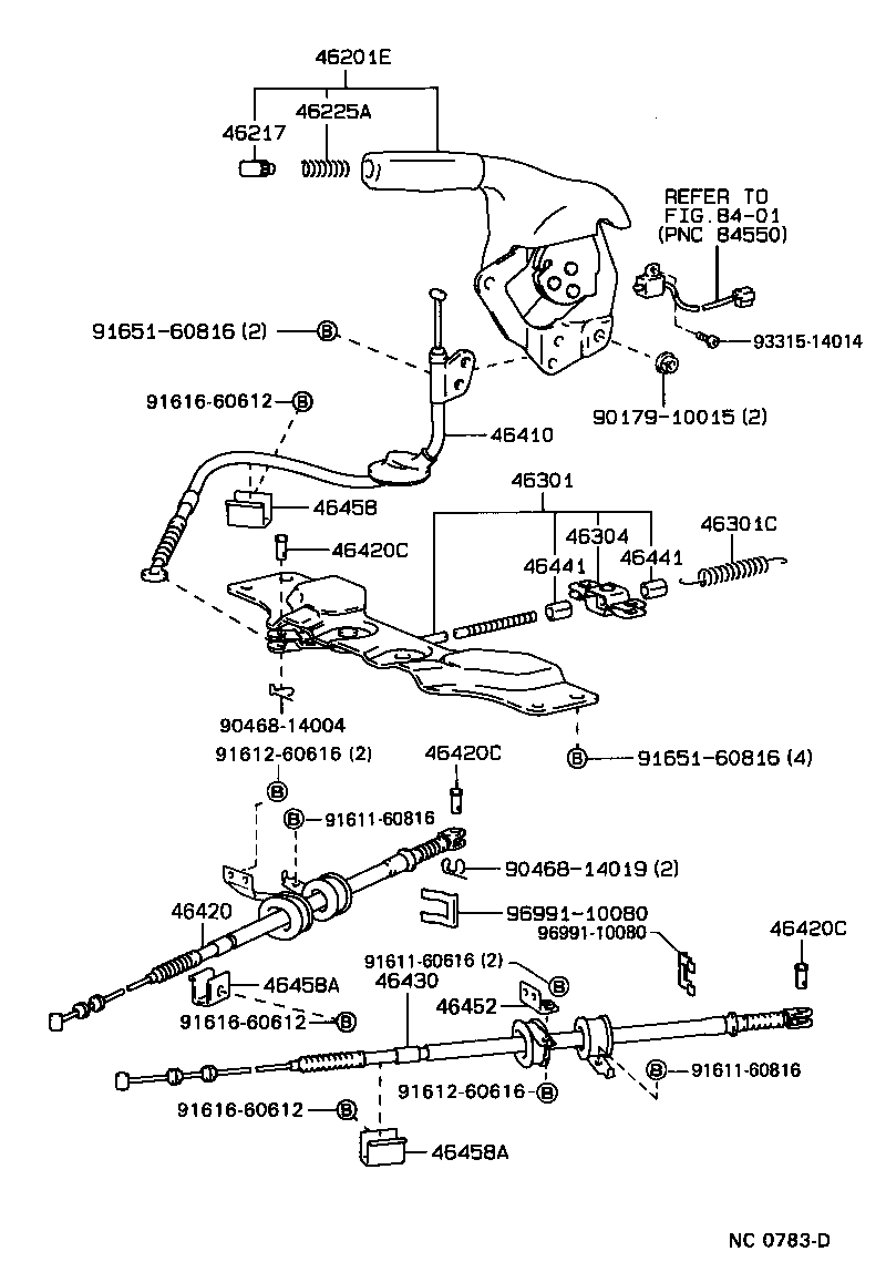 Toyota 46430-17070 CABLE ASSY, PARKING BRAKE, NO.3